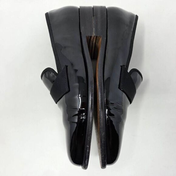 SALVATORE FERRAGAMO BLACK PATENT LEATHER BANDED TUXEDO LOAFER MENS 7.5 EE WIDE main image 2